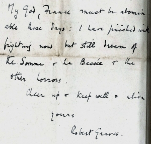 Extract from a letter from Robert Graves to Alec Waugh. 4 February 1918.