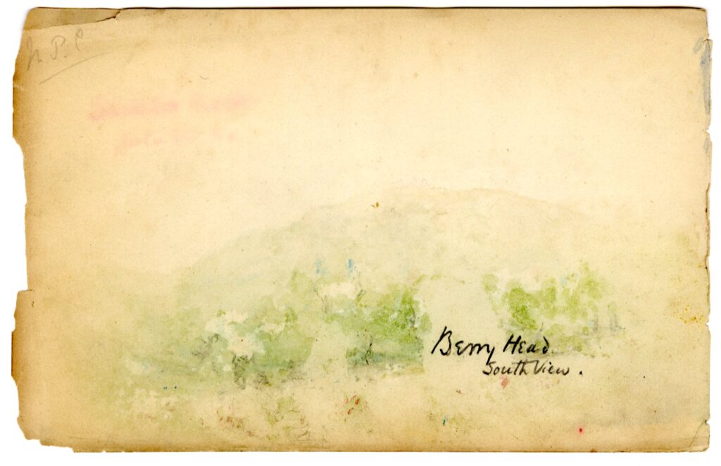 Watercolour sketch of Berry Head, South View, Brixham, by A.C. Clapin, 1861