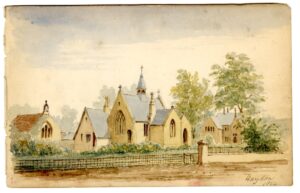 Watercolour sketch of Haydon church, Sherborne, Dorset,by A.C. Clapin, 1864